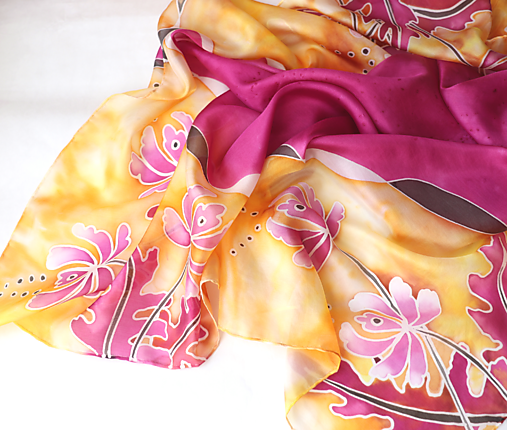 Šatky - Fantázia 8..hodvábna šatka - 18165154_