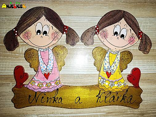 Tabuľky - Menovka na dvere - anjelik - 18165965_