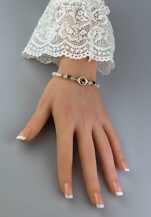 Náramky - zimný Valentín náramok krištál - 18164325_