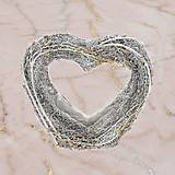 Dekorácie - Obal prútený - srdce stojaté, otvorené, biele - 18164818_