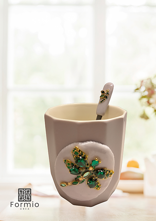 EMERALD WHISPER - hrnček a lyžička