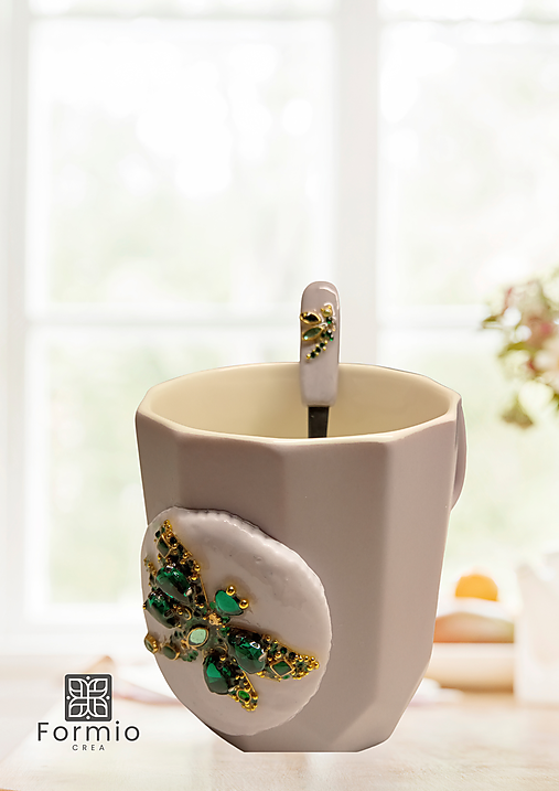 EMERALD WHISPER - hrnček a lyžička