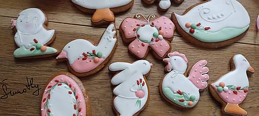 Dekorácie - Veľkonočné medovníky - tulipány 10 ks - 18164411_