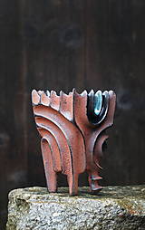 Nádoby - Vysoký kvetináč s abstraktným reliéfom - 18165908_