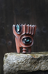 Nádoby - Vysoký kvetináč s abstraktným reliéfom - 18165909_