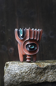 Nádoby - Vysoký kvetináč s abstraktným reliéfom - 18165909_