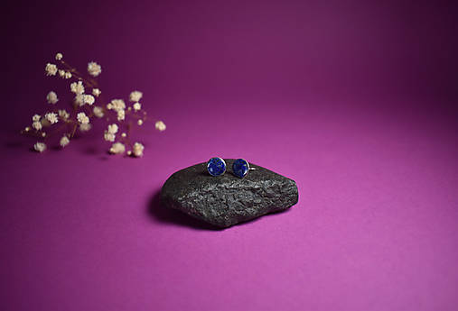 Náušnice - Strieborné náušnice AG925 s minerálom LAPIS LAZULI - CARINA - 18165536_