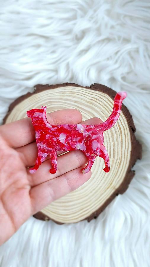 Brošne - Brošňa mačka Suri rubínová - 18164548_