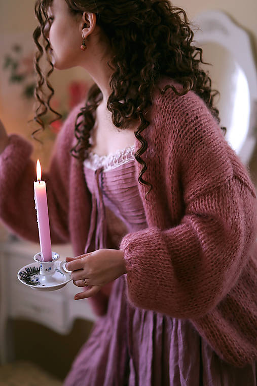 Oversized mohérový cardigán Rebecca, mohér, hodváb