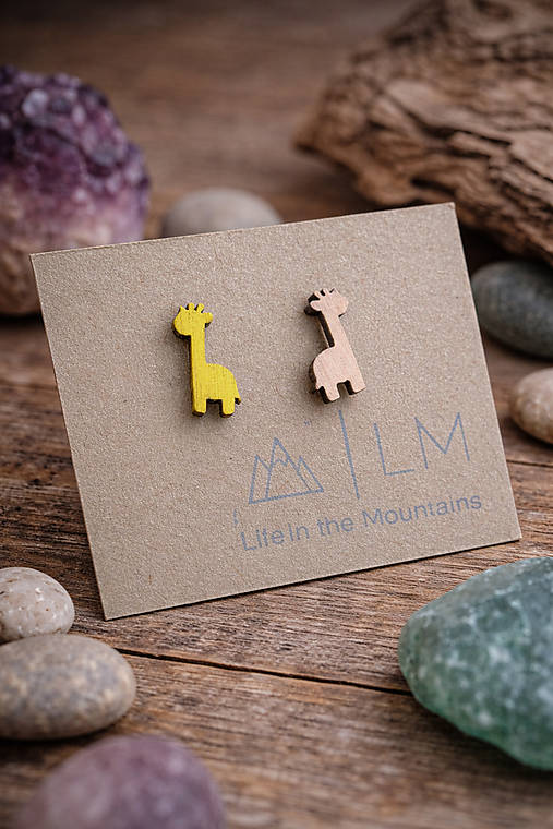 Náušnice - Dřevěnky - Žirafy - 18166721_