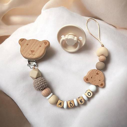 Detské doplnky - Retiazka na cumlík s menom - 18167219_