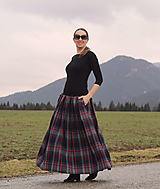 Sukne - Tmavošedá skladaná károvaná sukňa - 18166101_