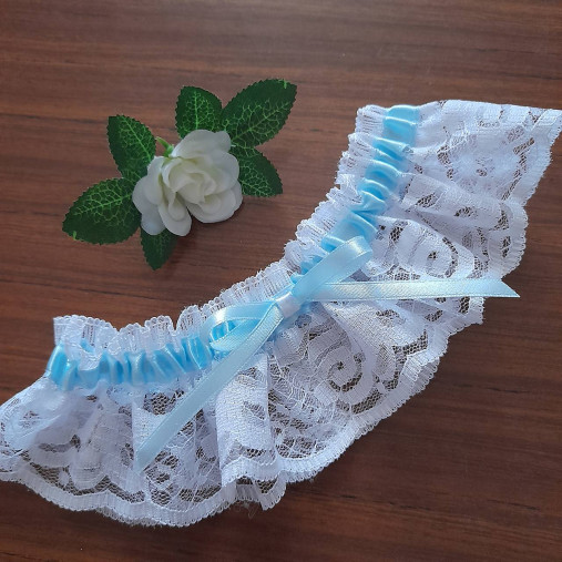 Spodná bielizeň - Svadobný podväzok - 18166291_