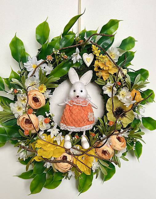 Dekorácie - Jarný veniec na dvere ø33cm - 18166294_