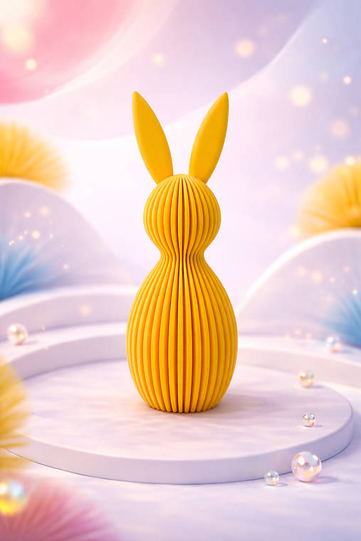 Dekorácie - Moderné 3D zajačiky – dizajnová dekorácia do interiéru (S - Žltá) - 18166231_