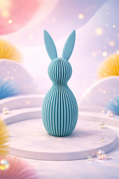 Dekorácie - Moderné 3D zajačiky – dizajnová dekorácia do interiéru (S - Tyrkysová) - 18166241_