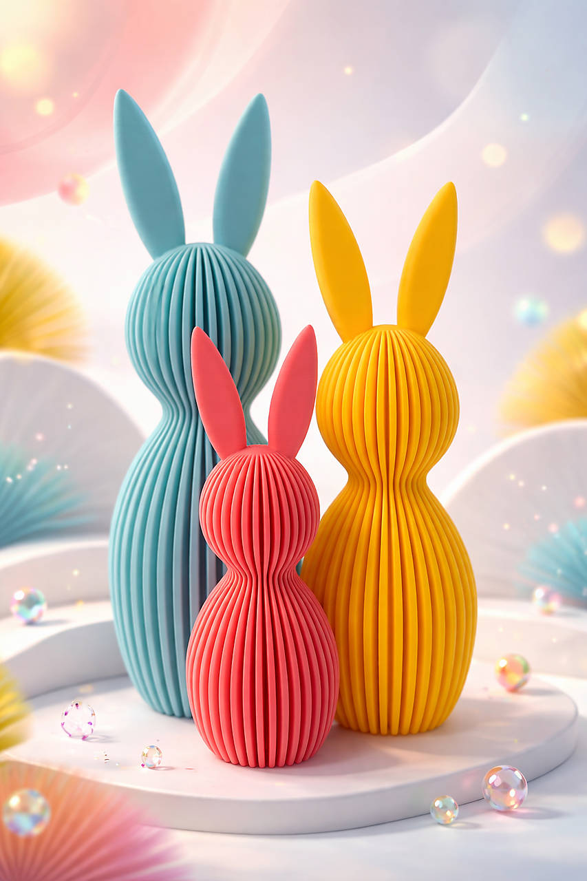 Moderné 3D zajačiky – dizajnová dekorácia do interiéru