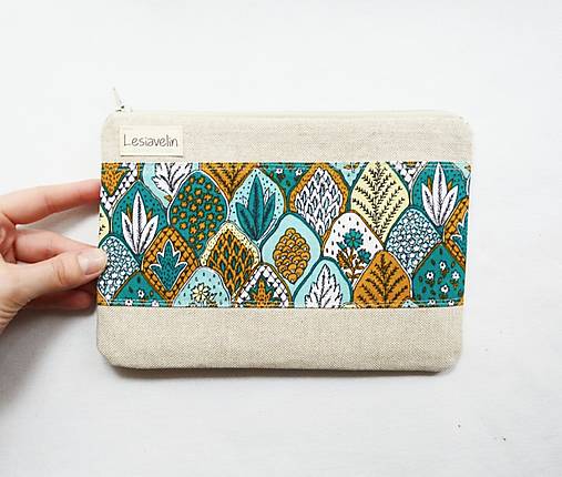 Taštičky - Taštička - Rastliny v tyrkysovej - 18169935_