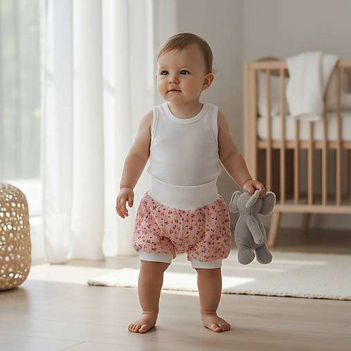 Kraťasky veľkosť 56/62, dvojitá gázovina