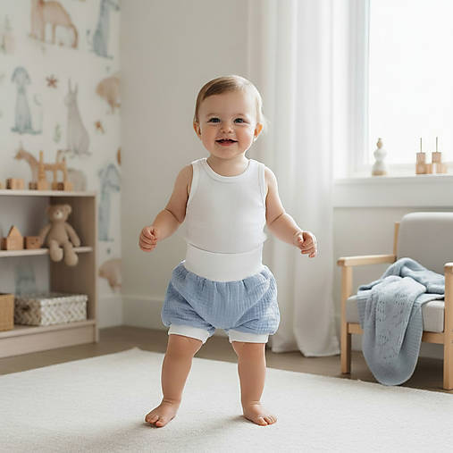 Kraťasky veľkosť 56/62, dvojitá gázovina