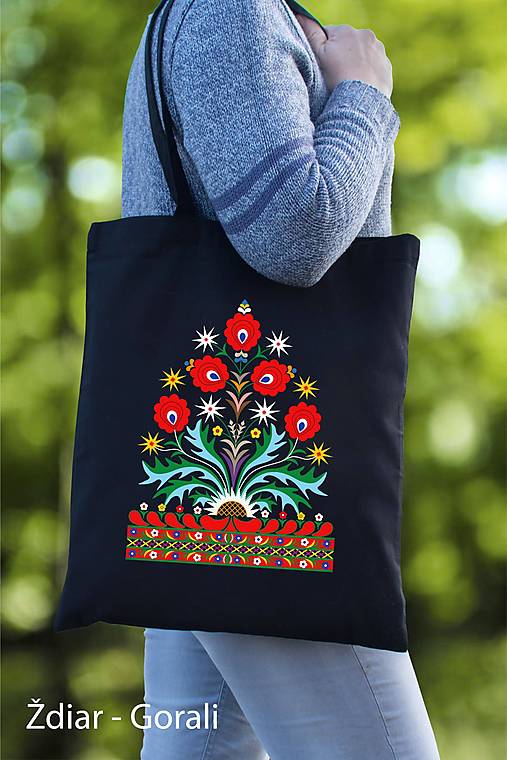Nákupné tašky - Bavlnená taška Ždiar - gorali - 18168987_