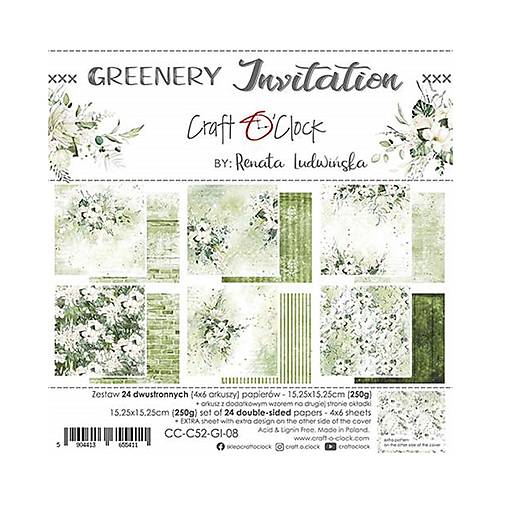 Papier - Scrapbook papier Greenery Invitation 6x6 - 18173014_