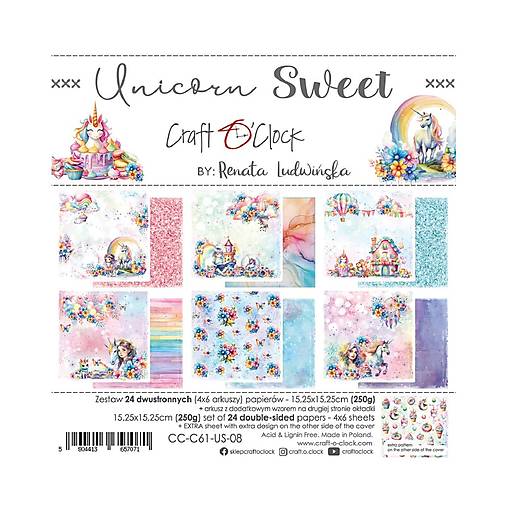 Papier - Scrapbook papier Unicorn Sweet 6x6 - 18173357_