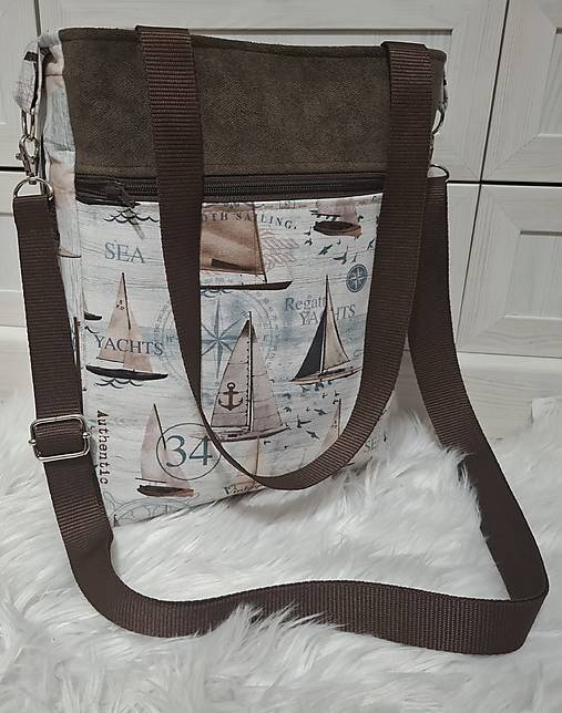 Veľké tašky - Taška,,námornícky motív" - 18173648_