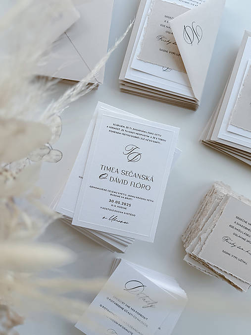 Papiernictvo - Svadobné oznámenie 305 béžové minimalist - 18172041_