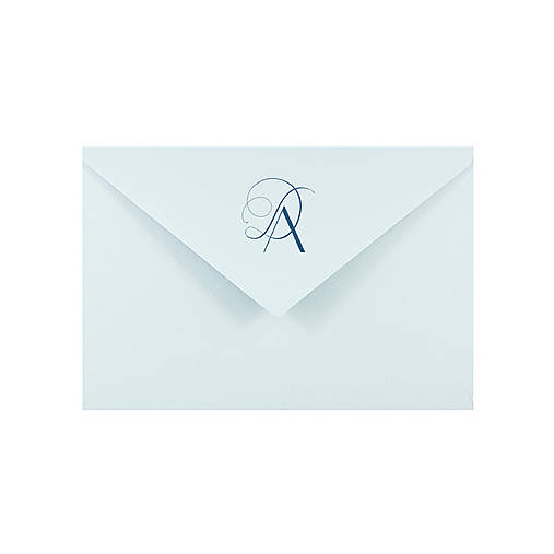 Papiernictvo - Bledomodrá obálka s inicálmi 3 Light blue - 18173276_