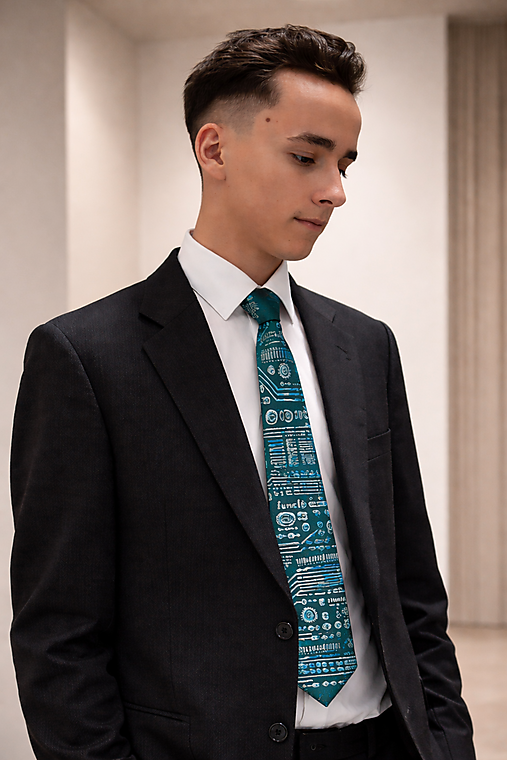 Ručne maľovaná hodvábna kravata - IT