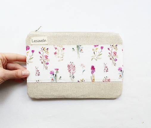 Taštičky - Taštička - Fialovo ružové kvety - 18172962_