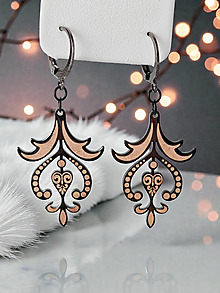 Náušnice - Leonardove tulipány | čierne náušnice z chirurgickej ocele inšpirované slovenskou ornamentikou - 18173879_