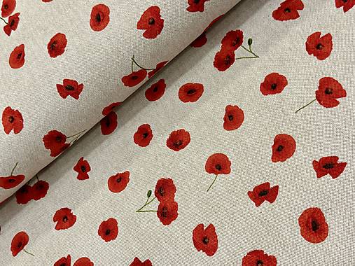 BAVLNA DEKOR / ČERVENÉ MAKY