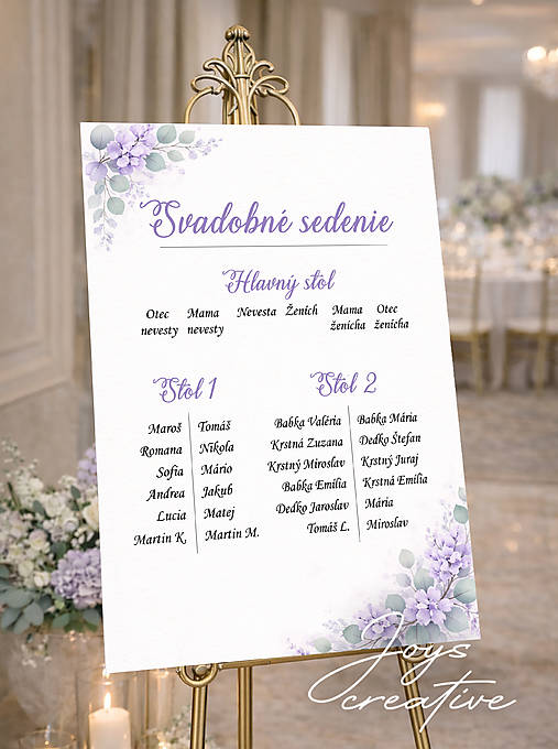 Zasadací poriadok A3 v štýle Greenery purple  (verzia 1)