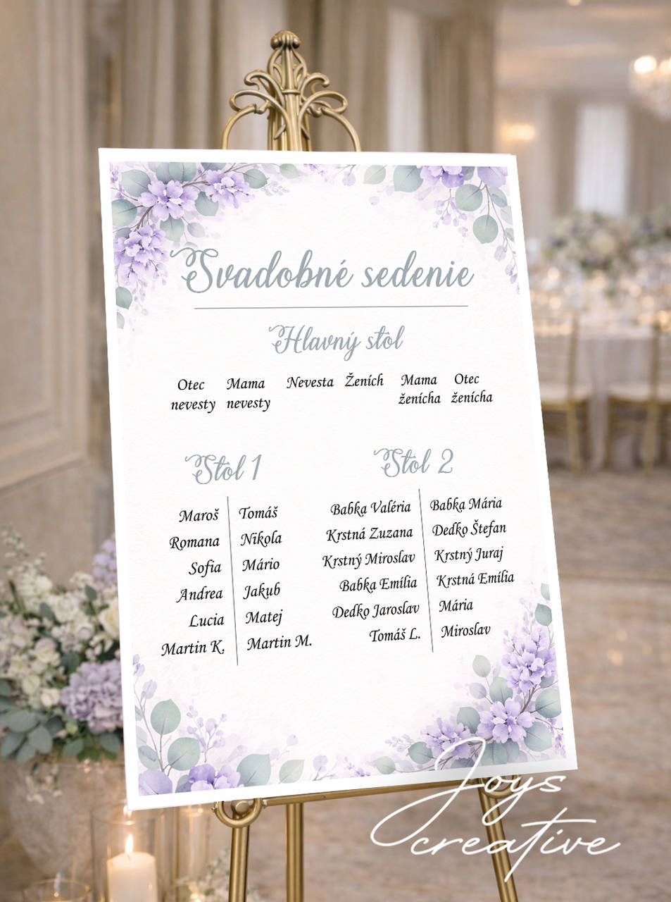 Zasadací poriadok A3 v štýle Greenery purple  (verzia 1)