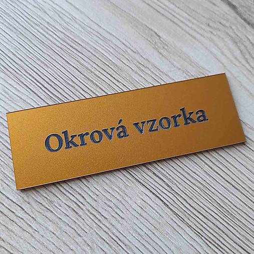 Tabuľky - Drevená menovka na dvere (Okrová-plast) - 18171690_