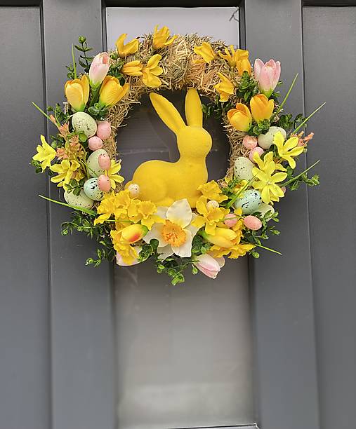 Veľkonočný veniec na dvere ZAJKO dekorácia Veľká NOC