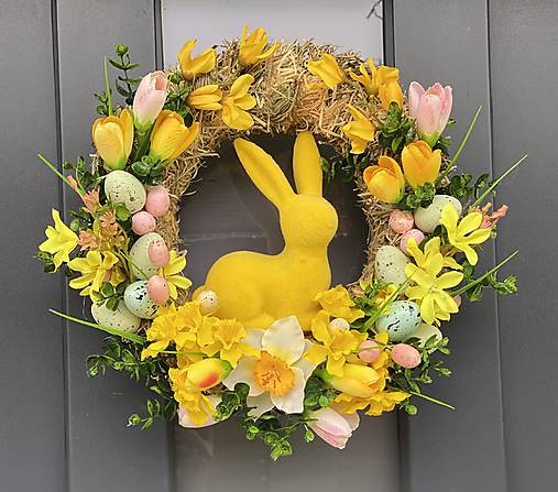 Veľkonočný veniec na dvere ZAJKO dekorácia Veľká NOC
