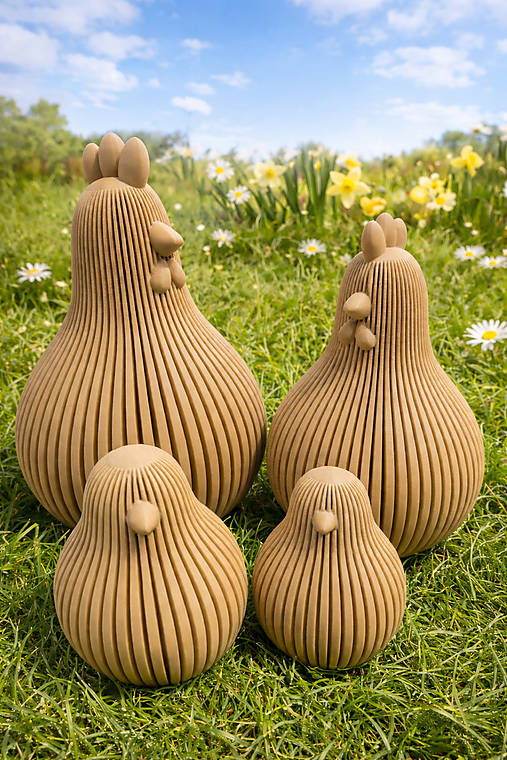 Veľkonočné sliepočky – moderná 3D dekorácia (set)