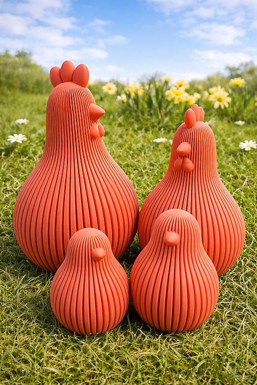 Veľkonočné sliepočky – moderná 3D dekorácia (set)