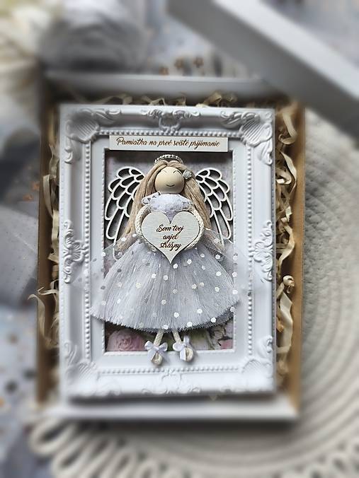 Dekorácie - Macrame anjel prvé sväté prijímanie - 18174923_