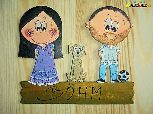 Tabuľky - Menovka - dvojica a pes - 18174714_