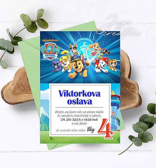 Pozvánka Labková patrola, paw patrol (Vzor 5)