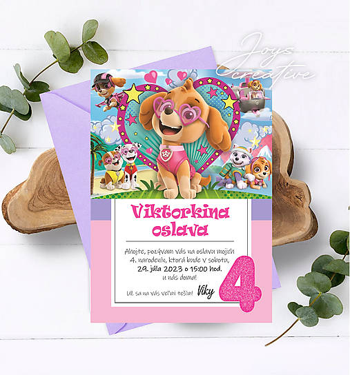 Pozvánka Labková patrola, paw patrol (Vzor 7)
