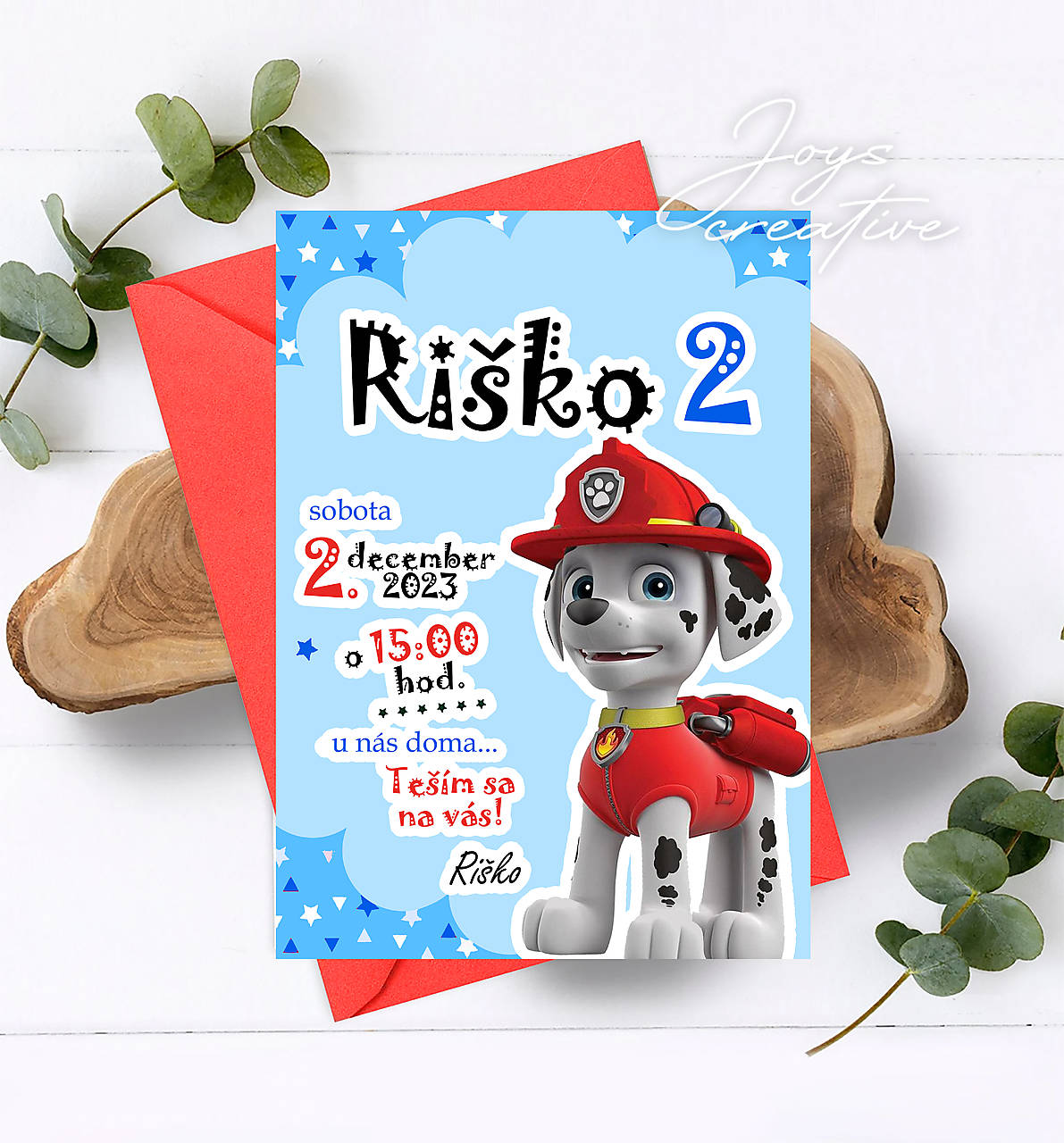 Pozvánka Labková patrola, paw patrol (Vzor 1)