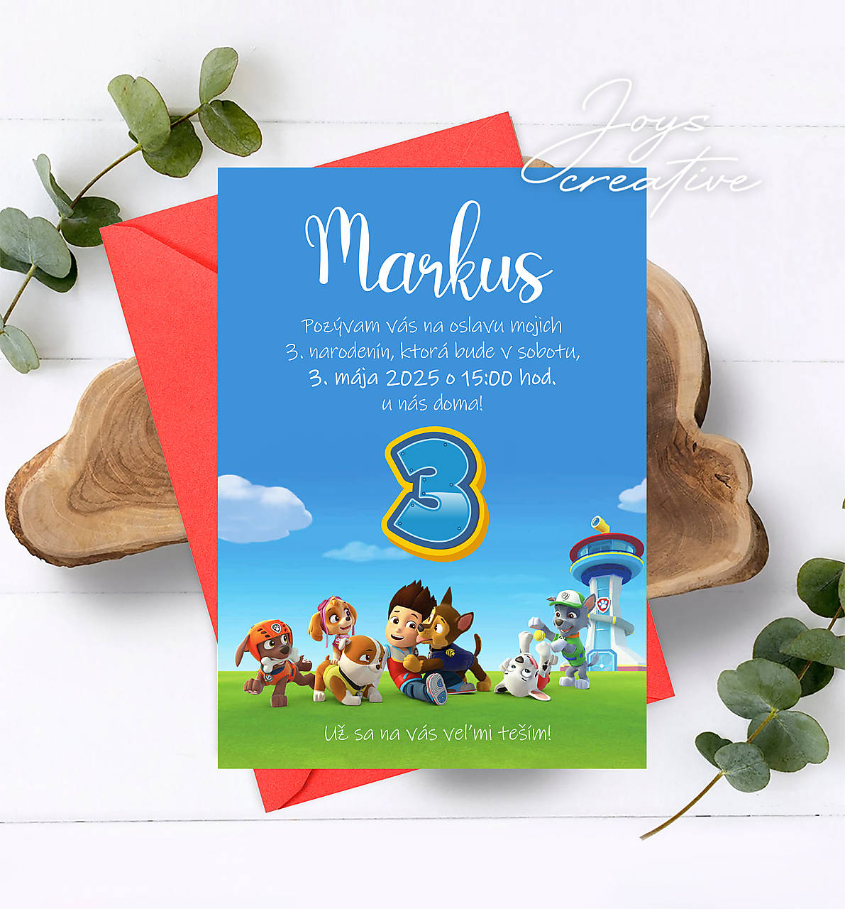 Pozvánka Labková patrola, paw patrol (Vzor 2)