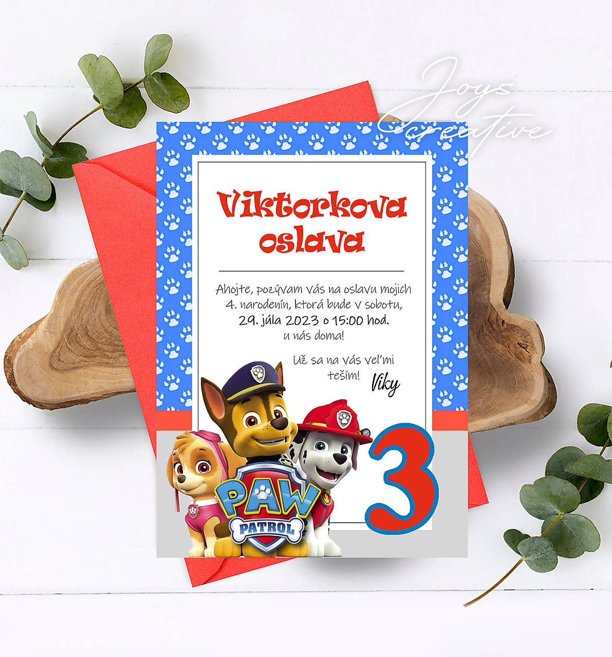 Pozvánka Labková patrola, paw patrol (Vzor 3)