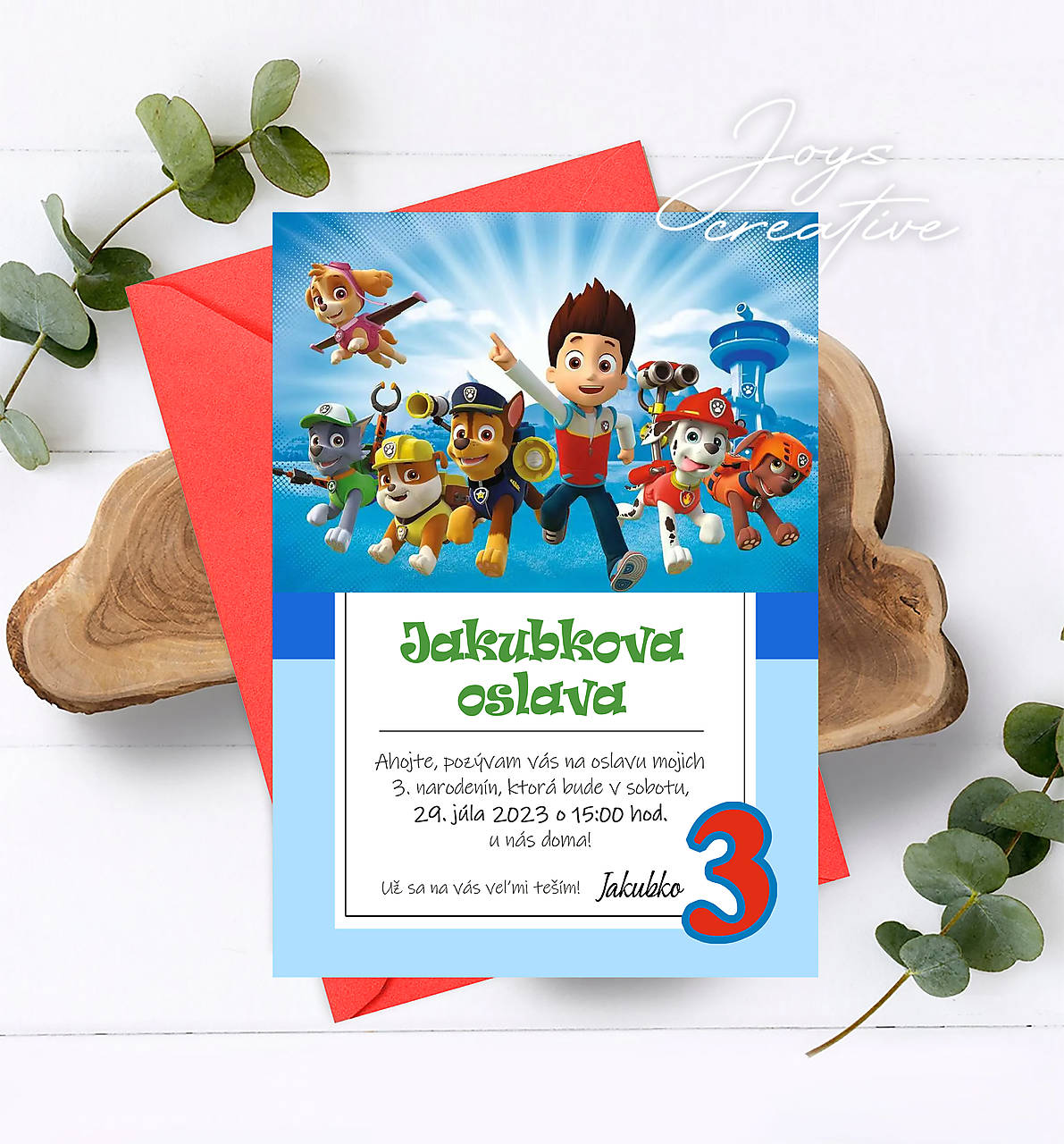 Pozvánka Labková patrola, paw patrol (Vzor 4)