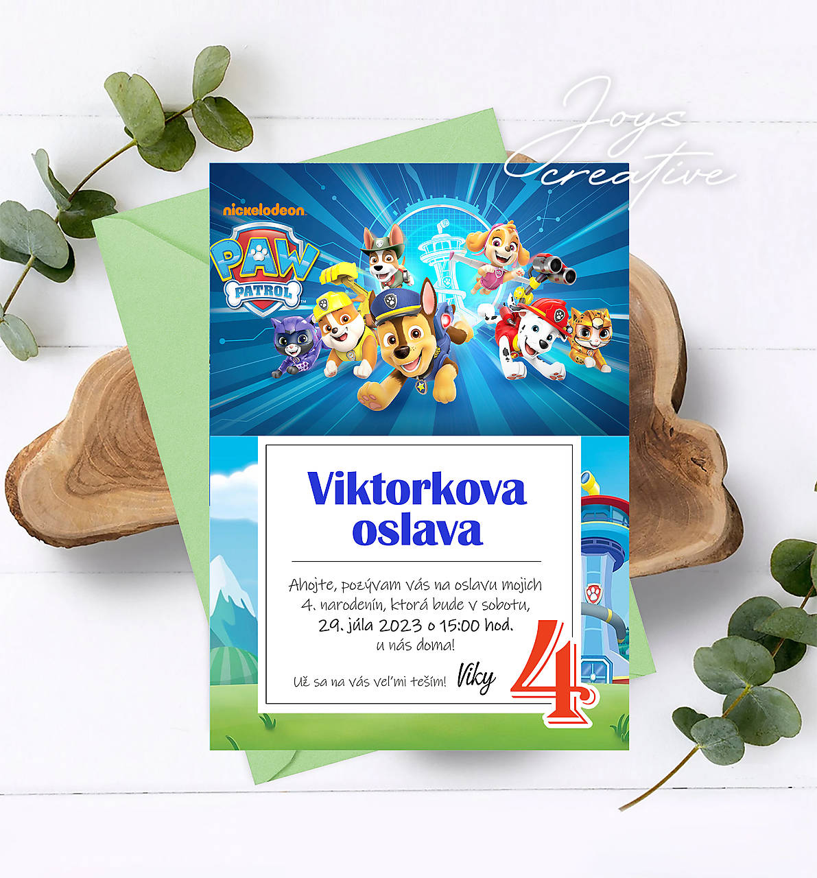 Pozvánka Labková patrola, paw patrol (Vzor 5)